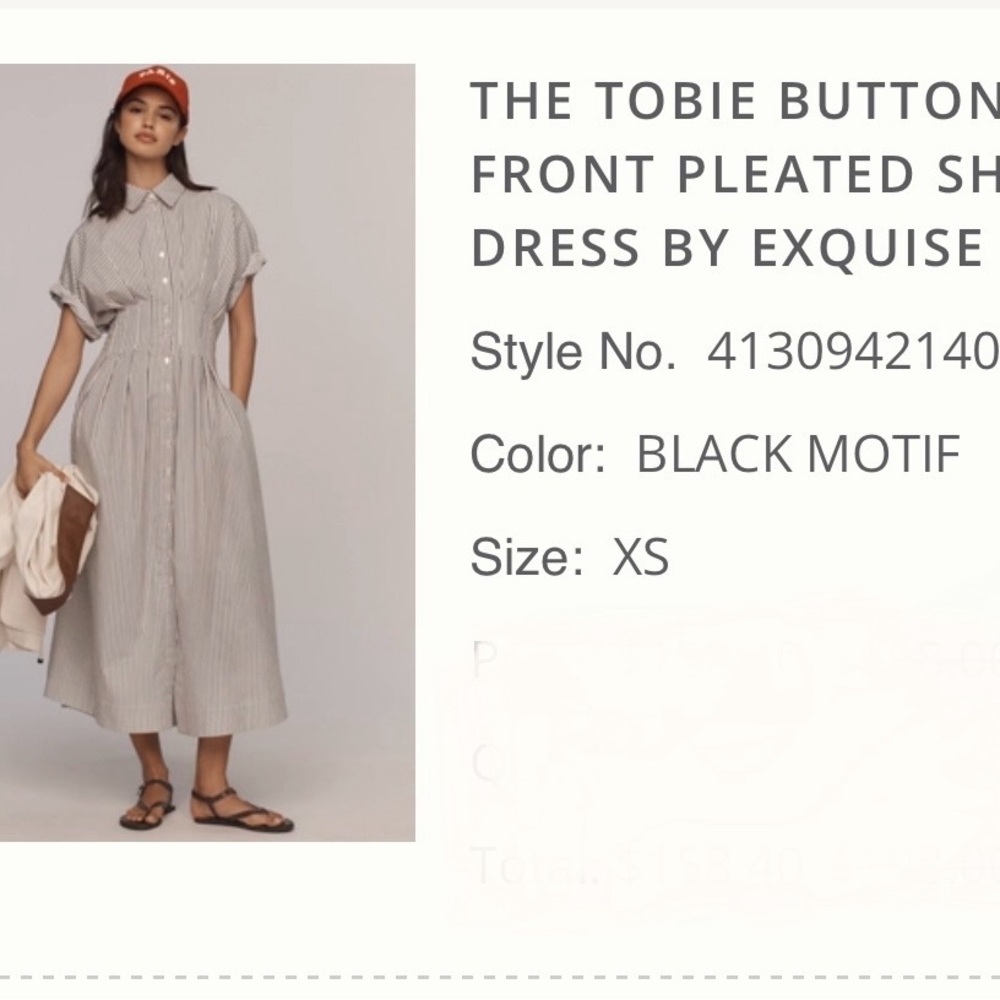 Anthropologie Tobie Button-Front Dress